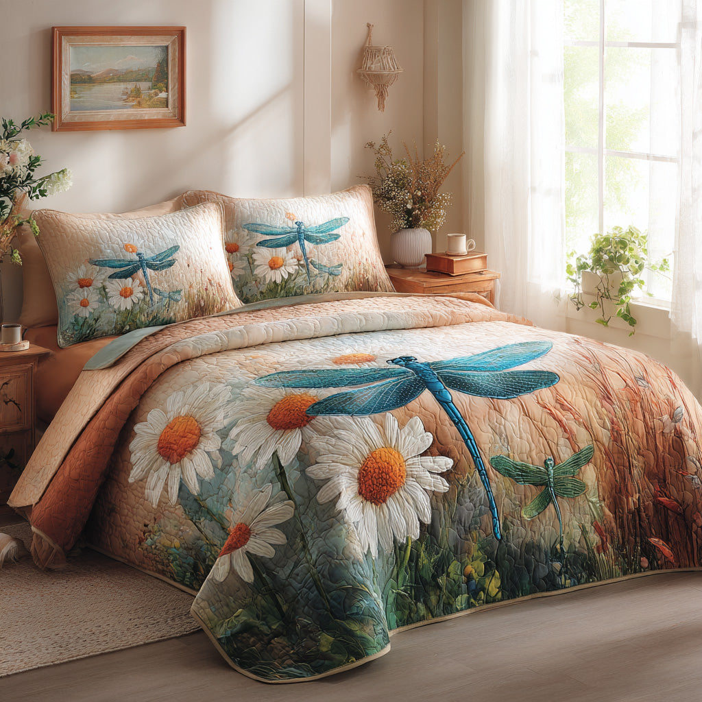 Bluewing Bloom 3-Piece Quilted Bedding Set NCU0VL3317