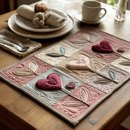 Blush Heart Quilted Placemat NCU0TV1462