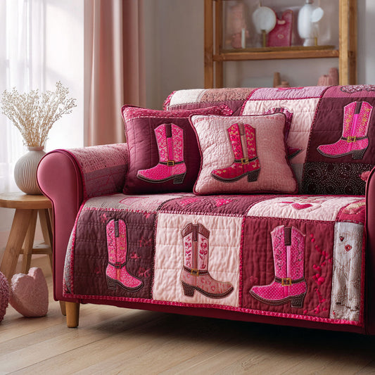 Blush Boots Quilted Sofa Cover NCU0TV1410