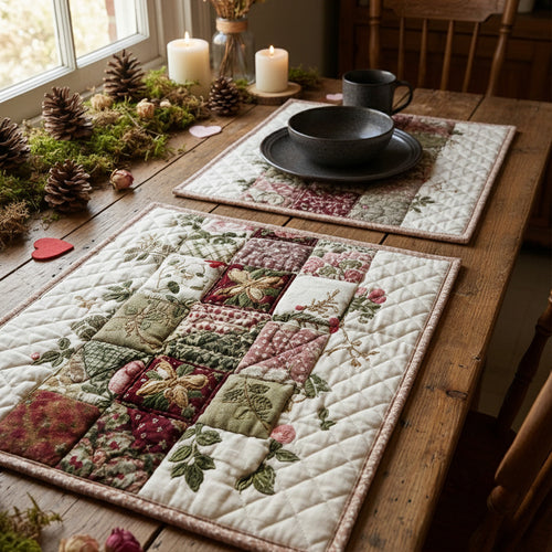 Blush Garden Heirloom Quilted Place Mat NCU0PT11235