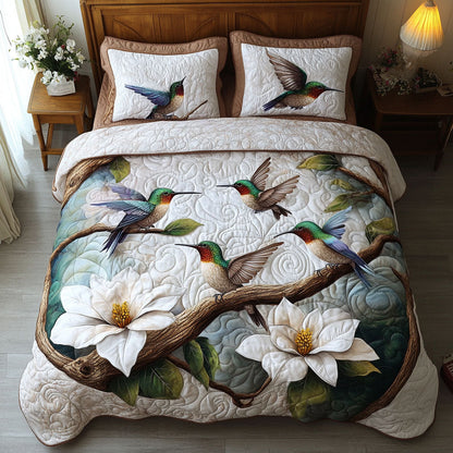 Blush Garden Melody 3-Piece Quilted Bedding Set NCU0NT5844
