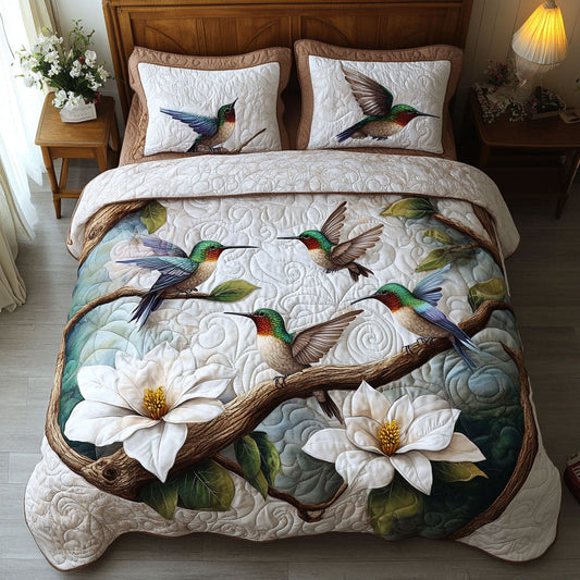 Blush Garden Melody 3-Piece Quilted Bedding Set NCU0NT5844