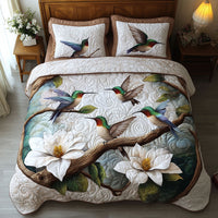 Blush Garden Melody 3-Piece Quilted Bedding Set NCU0NT5844