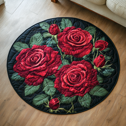 Blush Garden Quilted Round Mat NCU0VH5109