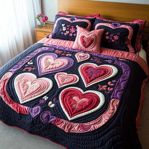 Blush Meadow 3-Piece Quilted Bedding Set NCU0TD2051
