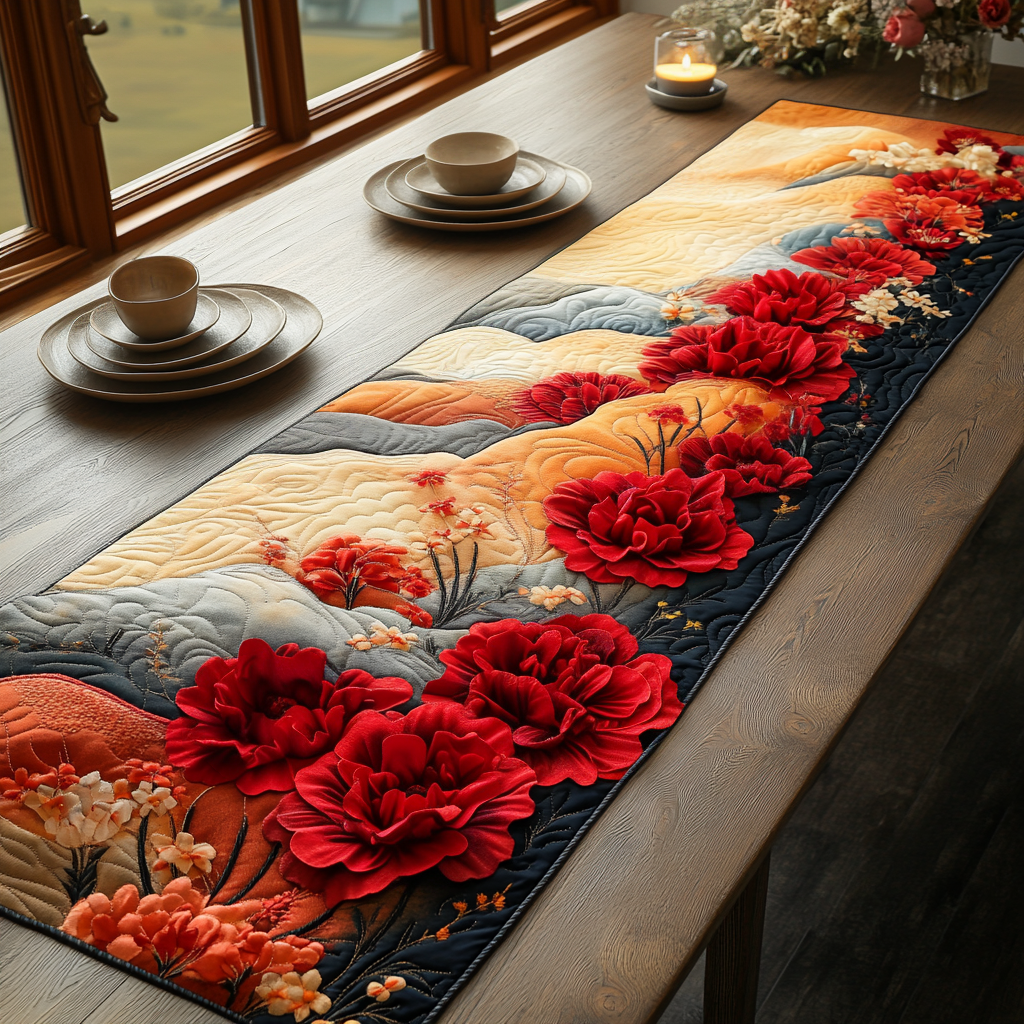 Blush Petals Quilted Table Runner NCU0DV5050