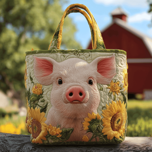 Blush Pig Beauty Quilted Tote Bag NCU0TH2763