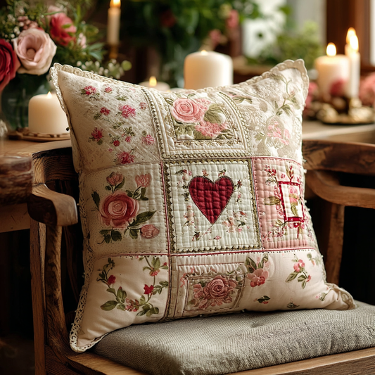Blush Rose Cottage Quilted Pillow Case NCU0XD2216