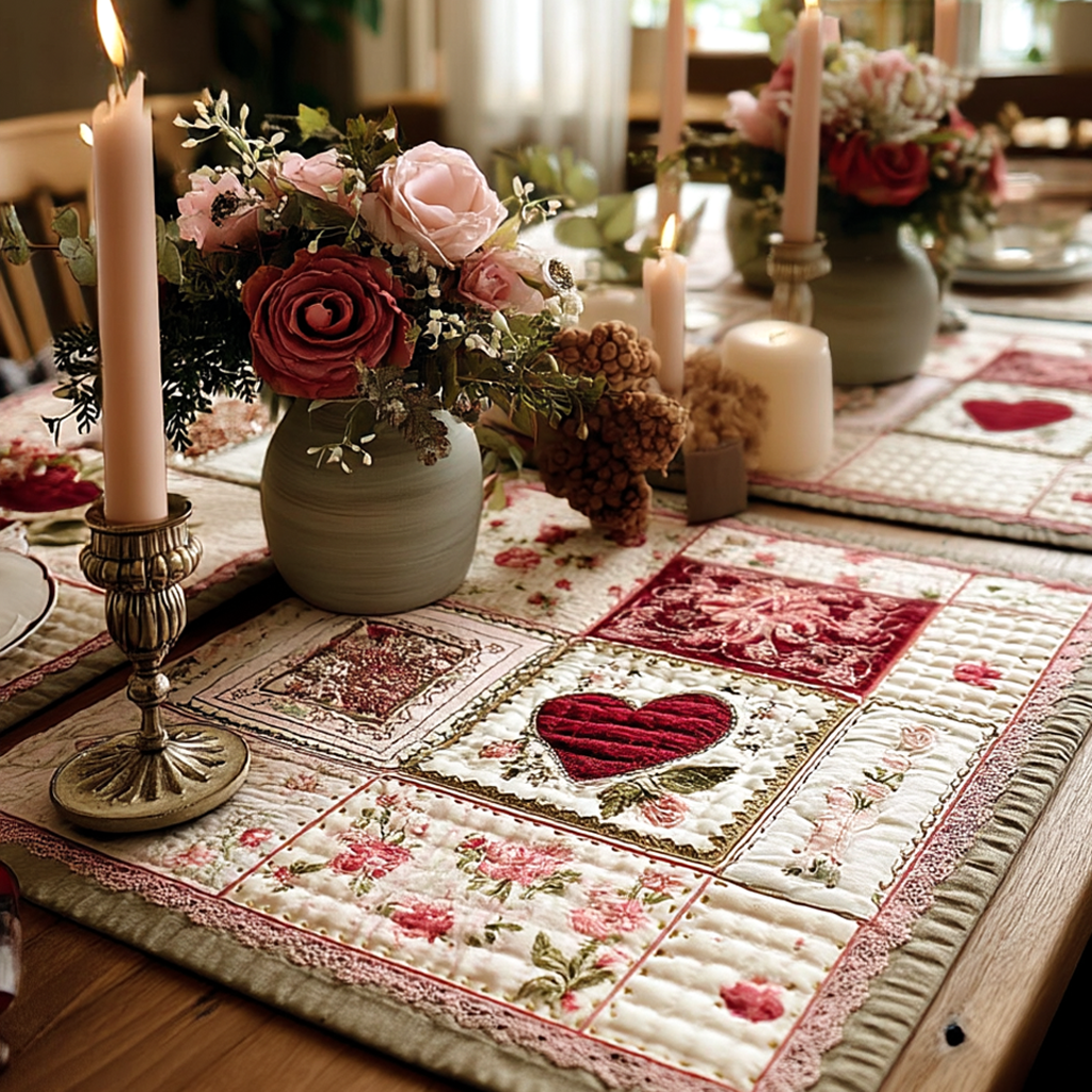 Blush Rose Cottage Quilted Place Mat NCU0XD2216