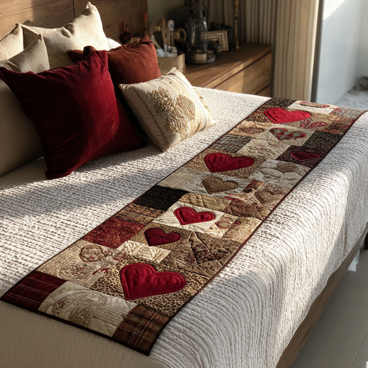 Blushing Heart Quilted Bed Runner NCU0DK8959