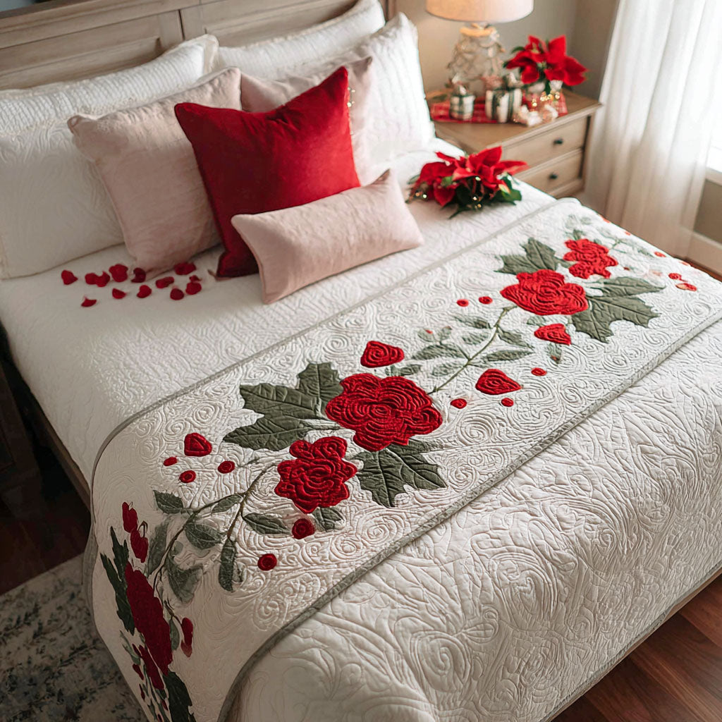 Blushing Hearts Quilted Bed Runner NCU0PT10803