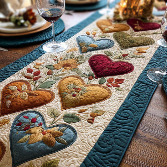 Blushing Hearts Quilted Table Runner NCU0DV9073