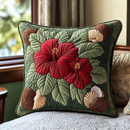 Blushing Hibiscus Quilted Pillow Case NCU0DV4813