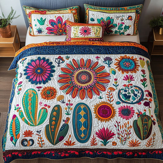 Bohemian Garden 3-Piece Quilted Bedding Set NCU0PT7615