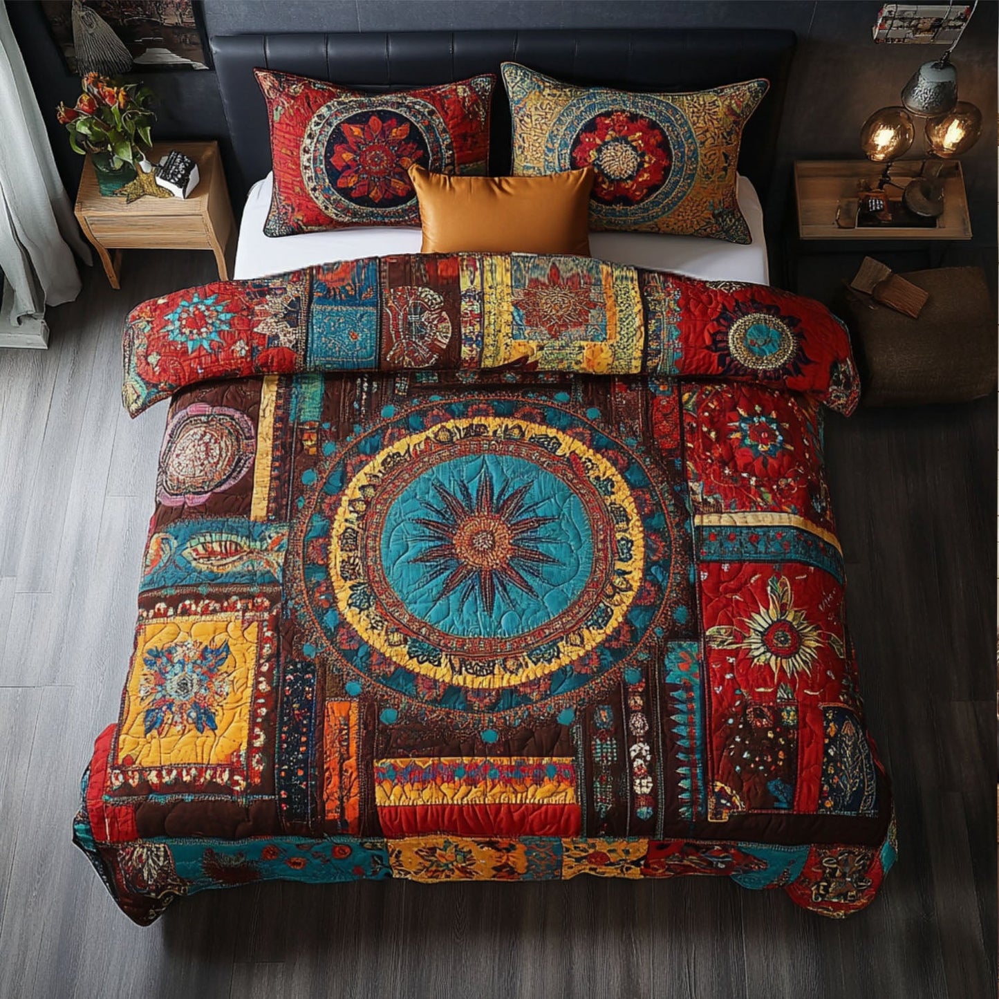 Bohemian Vibes 3-Piece Quilted Bedding Set NCU0PT7134