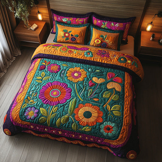 Boho Beauty 3-Piece Quilted Bedding Set NCU0PT7025