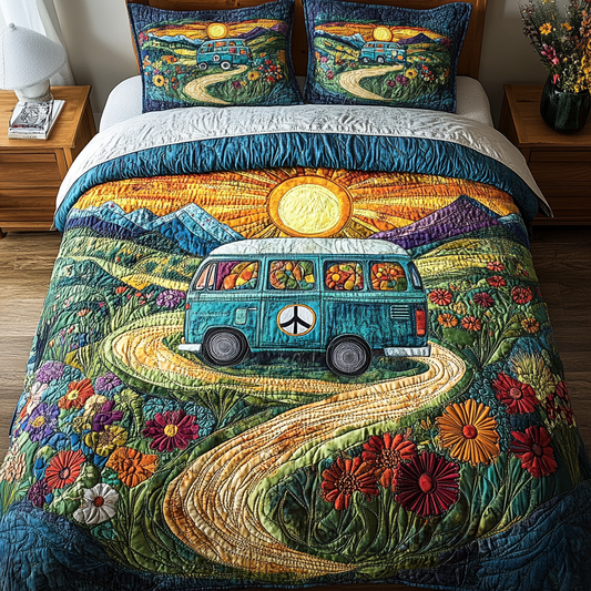 Boho Bliss 3-Piece Quilted Bedding Set NCU0DV4151