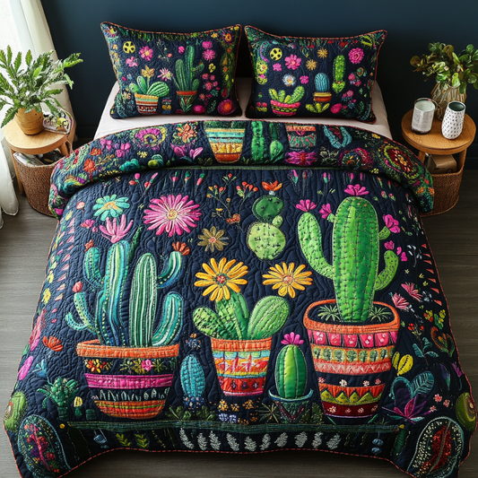 Boho Bloom 3-Piece Quilted Bedding Set NCU0VL2630