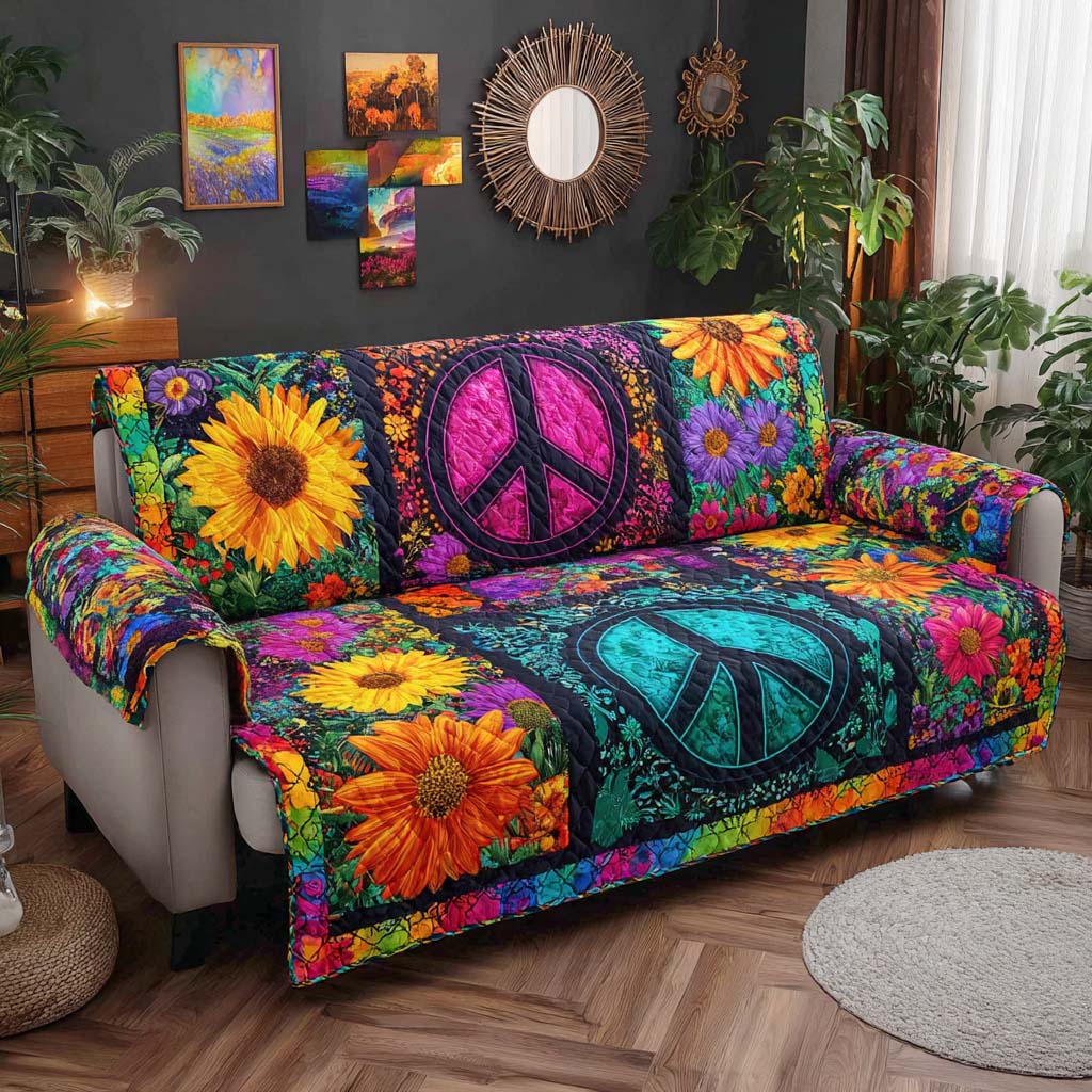 Boho Bloom Vibes Quilted Sofa Cover NCU0XD1258