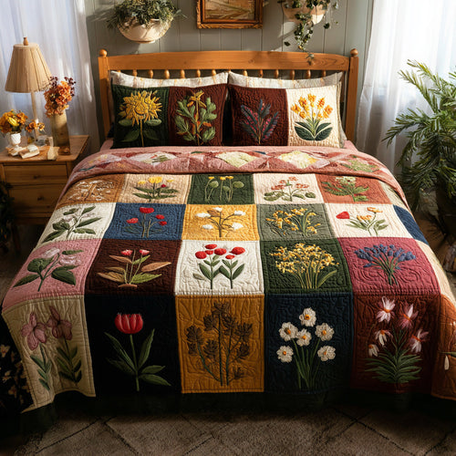 Boho Blooms 3-Piece Quilted Bedding Set NCU0VL3220