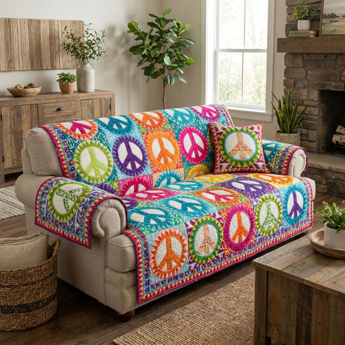 Boho Blossom Quilted Sofa Cover NCU0DK12124