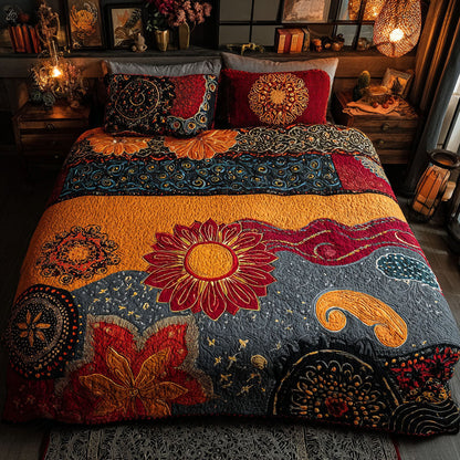 Boho Botanica 3-Piece Quilted Bedding Set NCU0PT7616
