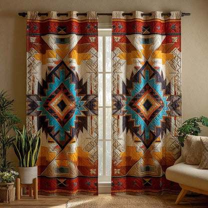 Boho Canyon Patchwork Quilted Curtains NCU0XD1872