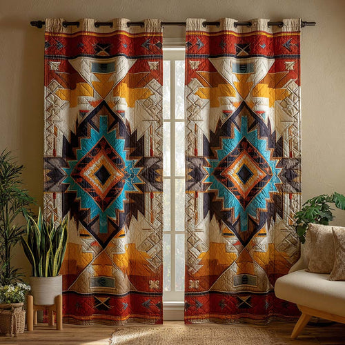 Boho Canyon Patchwork Quilted Curtains NCU0XD1872