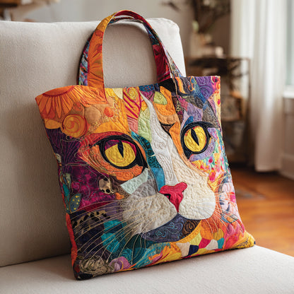 Boho Cat Collage Quilted Tote Bag NCU0HH1039