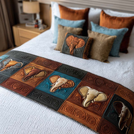 Boho Elephant Quilted Bed Runner NCU0NT8628
