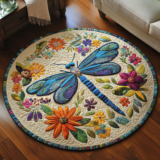 Boho Flutter Quilted Round Mat NCU0PT5002