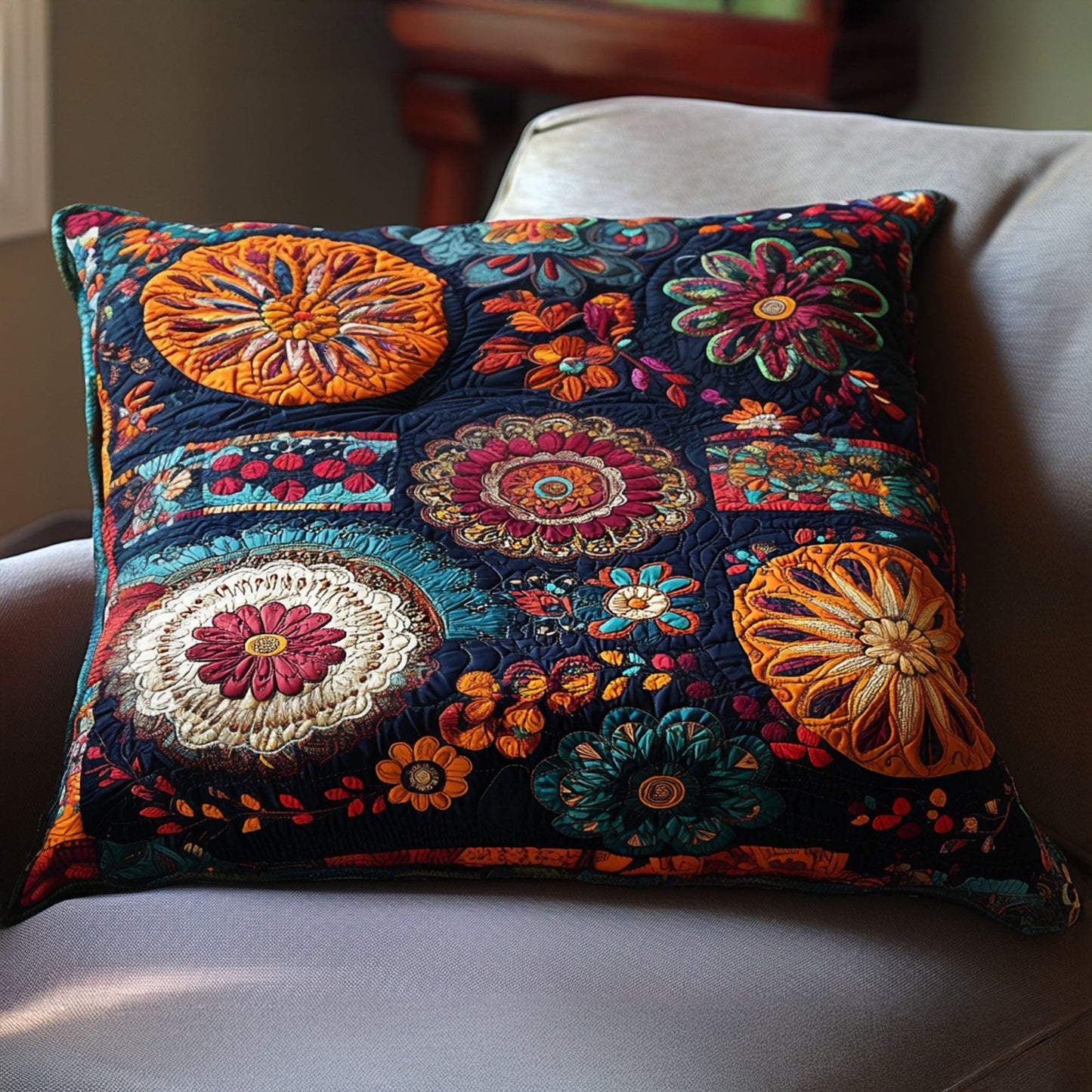 Boho Garden Quilted Bedding Pillow Case NCU0PT7481