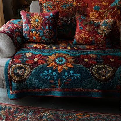 Boho Meadows Quilted Sofa Cover NCU0PT10051