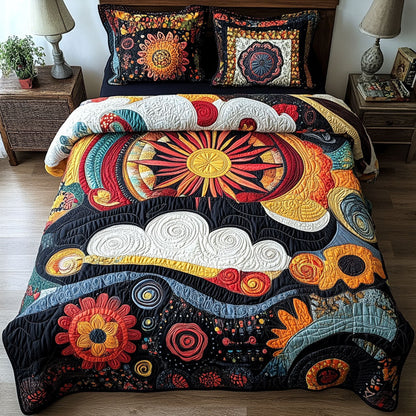 Boho Sunrise 3-Piece Quilted Bedding Set NCU0PT7618