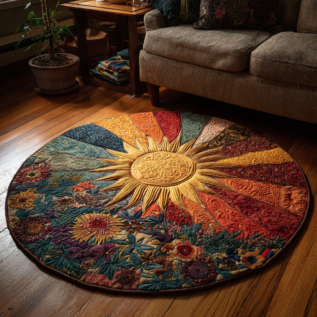 Boho Sunrise Quilted Round Mat NCU0DK11960