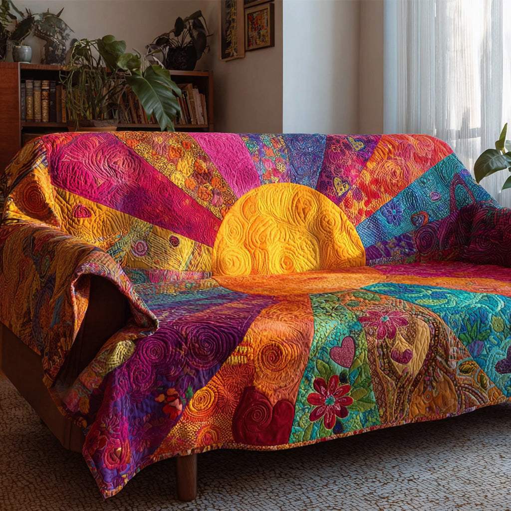 Boho Sunshine Dream Quilted Sofa Cover NCU0VL3001