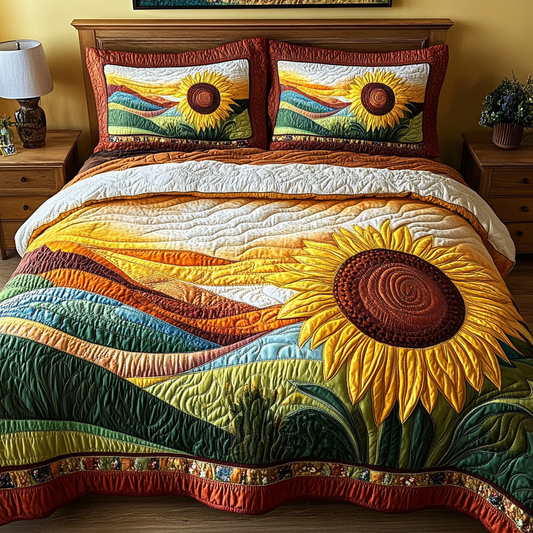 Bold Bloom 3-Piece Quilted Bedding Set NCU0VL2406