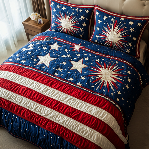 Bold Blossom 3-Piece Quilted Bedding Set NCU0DK8462