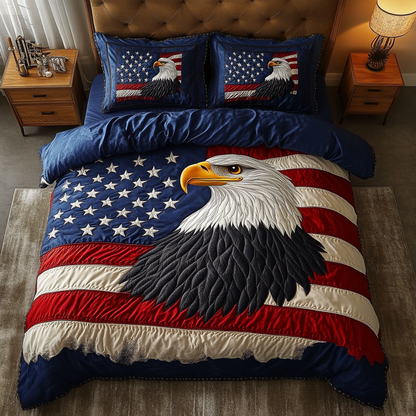 Eagle Patriotic 3-Piece Quilted Bedding Set NCU0VT200