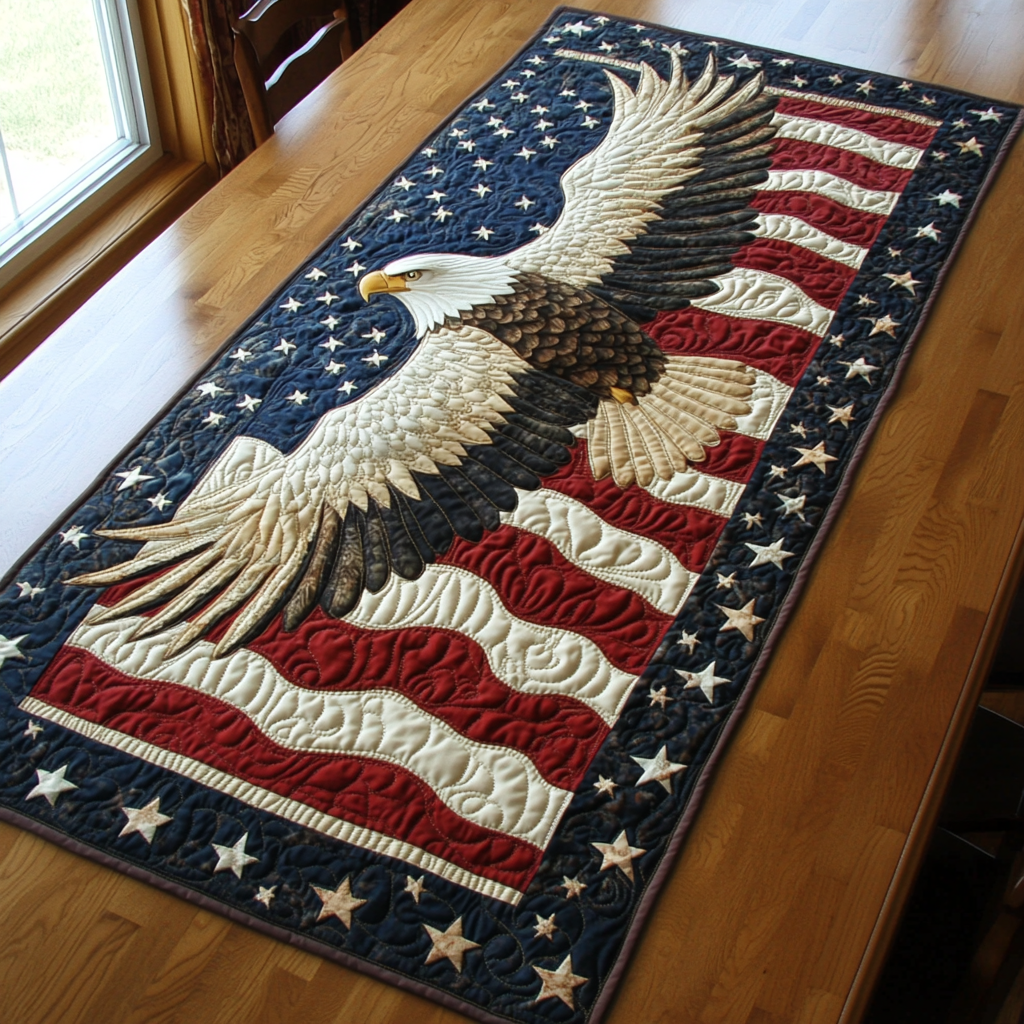 Eagle Patriotic Quilted Table Runner NCU0VT201