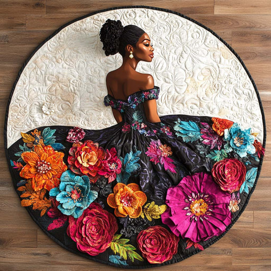 Bold Elegance Quilted Round Mat NCU0NT8234
