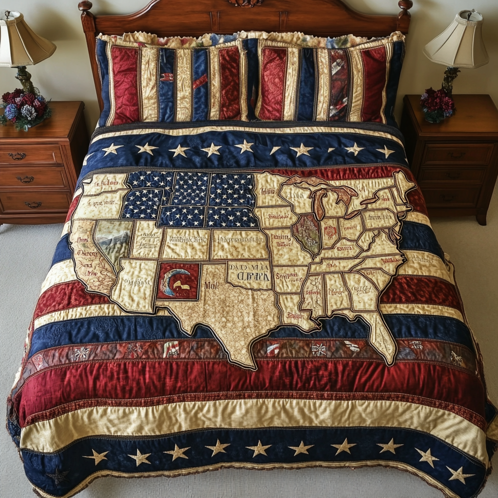 Bold Freedom 3-Piece Quilted Bedding Set NCU0VH5960