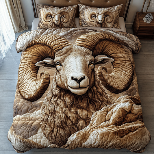 Bold Horns 3-Piece Quilted Bedding Set NCU0DK6579