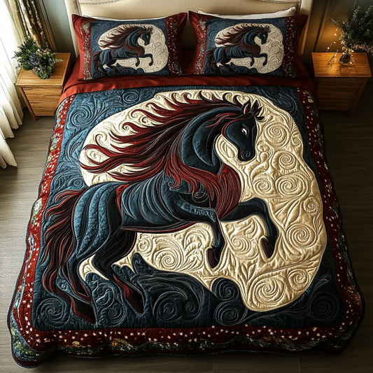 Bold Horse 3-Piece Quilted Bedding Set NCU0DK9108