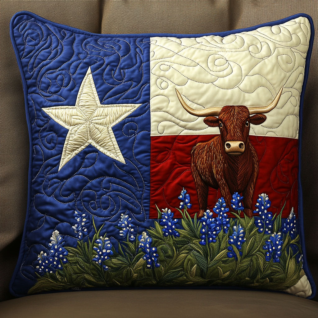Bold Longhorn Quilted Pillow Case NCU0NT5897