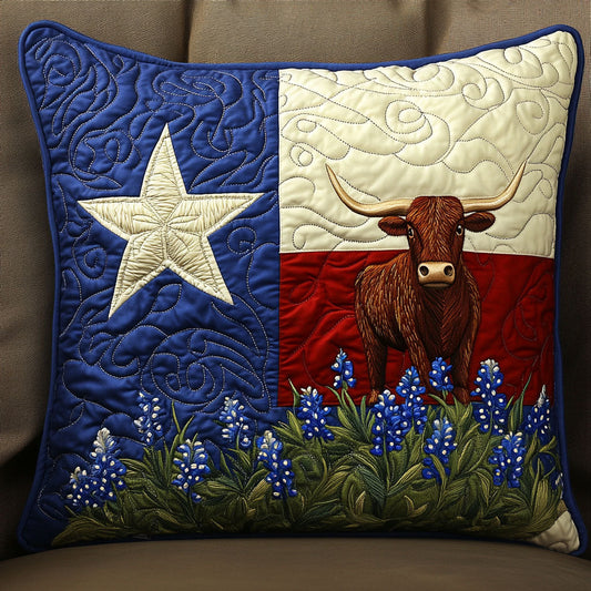 Bold Longhorn Quilted Pillow Case NCU0NT5897