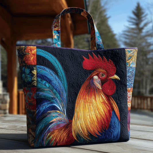 Bold Rooster Quilted Tote Bag NCU0TH2822