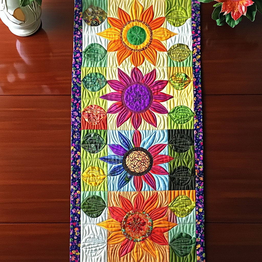 Sunflower Quilted Table Runner NCU0VT176