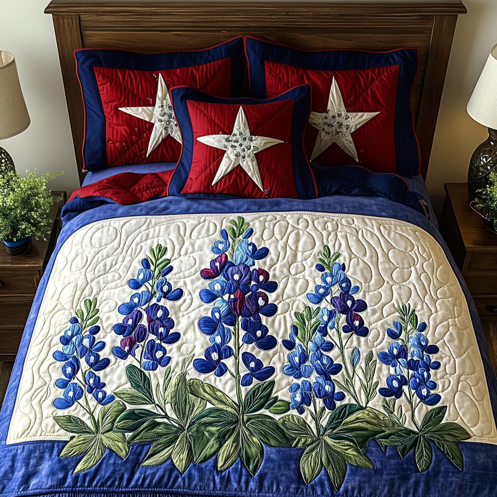 Bold Texas 3-Piece Quilted Bedding Set NCU0DV5026