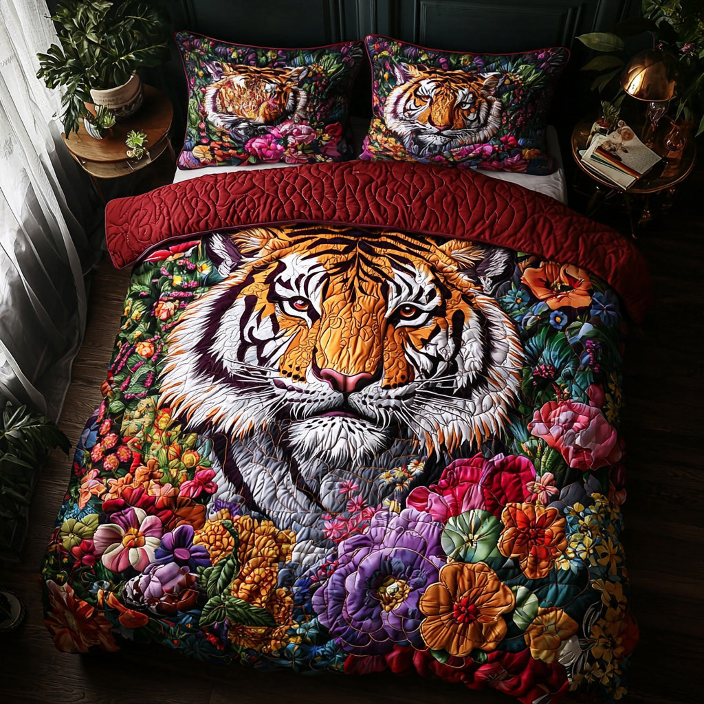 Bold Tiger 3-Piece Quilted Bedding Set NCU0DV6486